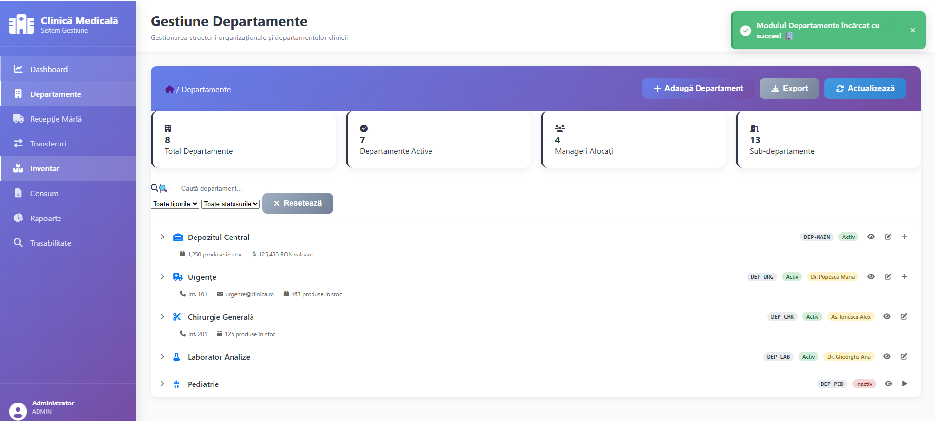 Clinic Inventory – Sistem de gestiune stocuri pentru clinici medicale