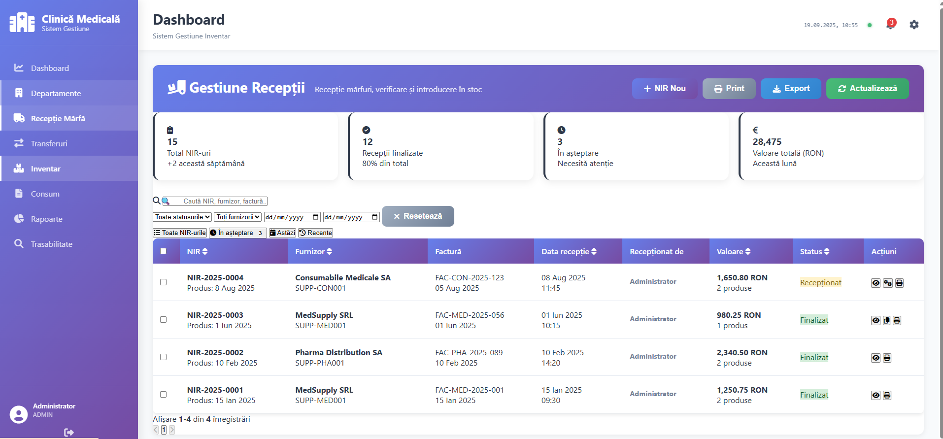 Clinic Inventory – Sistem de gestiune stocuri pentru clinici medicale