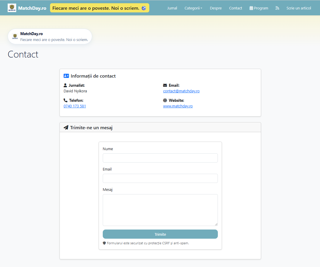 Matchday.ro – Blog sportiv modern