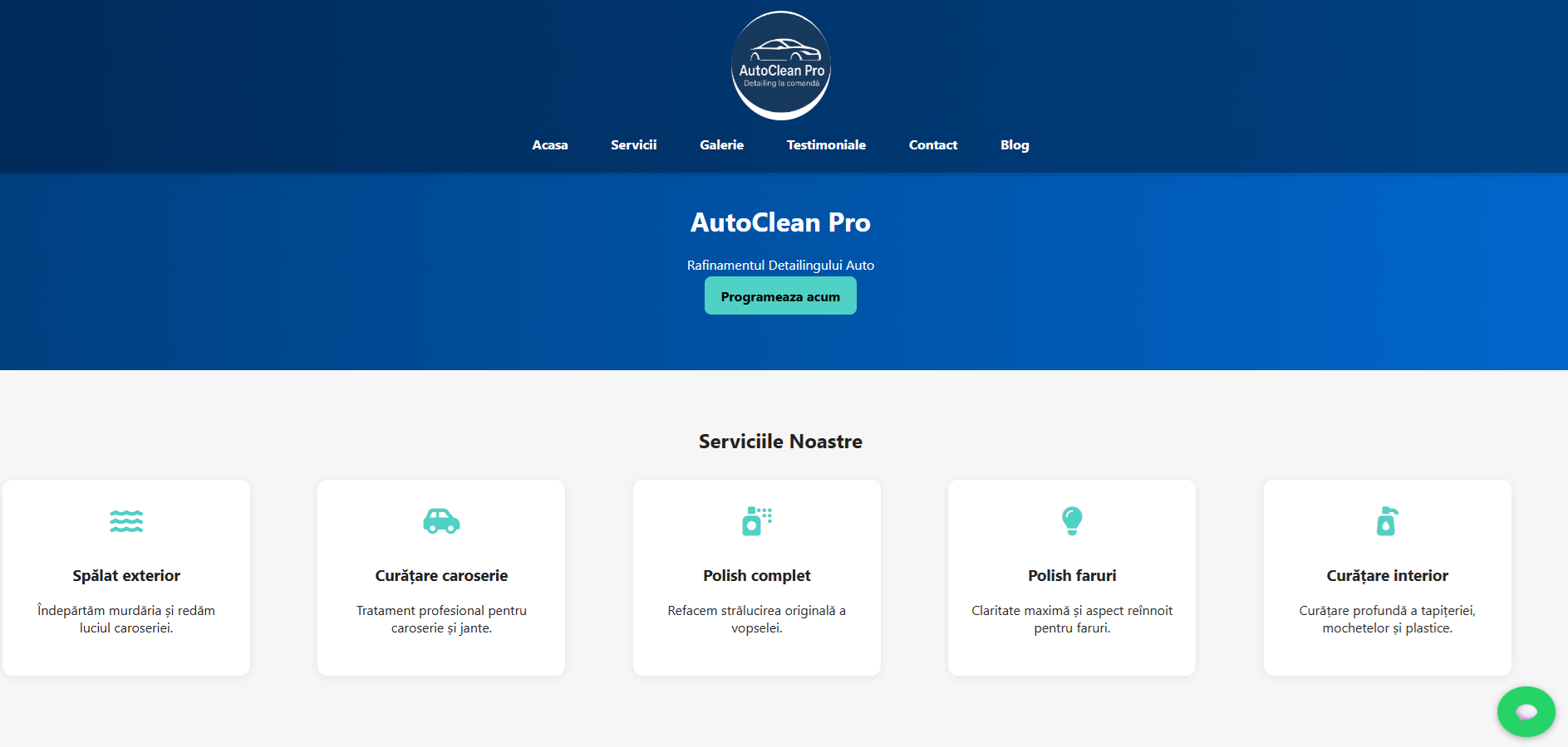 AutoClean Pro – Website + Programări + Admin